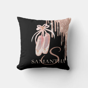 Coussin Chic  Ballet Shoes Rose Gold Glitter Drips