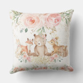 Coussin Chic Bois Animaux Blush Floral Nouveau bébé fille (Verso)