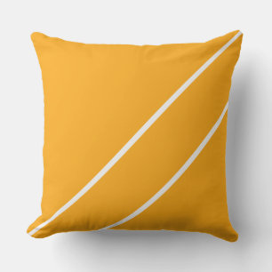 Coussin Chic Bright Golden Yellow White Diagonal Stripes