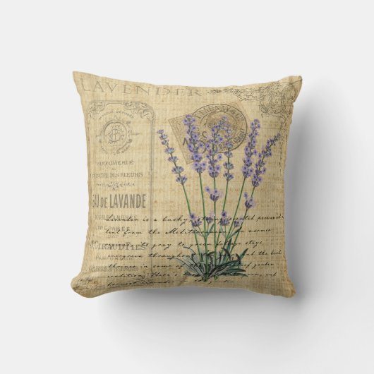 Coussin Chic chic vintage Lavender Cushion. (Recto)