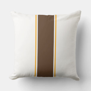 Coussin Chic Cocoa Blanc Centre Deux Tons Stripes De Cours