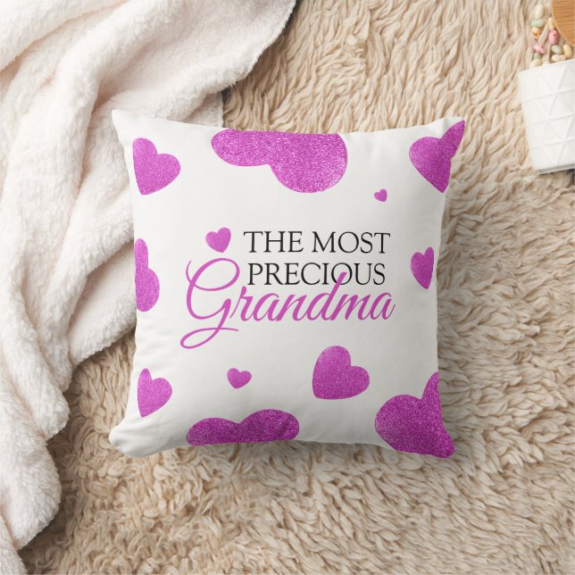 Coussin Chic Coeurs de Parties scintillant rose Grand-mère (Couverture)