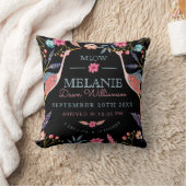 Coussin Chic Floral Botanique cigogne Oiseaux Bébé Statist (Couverture)