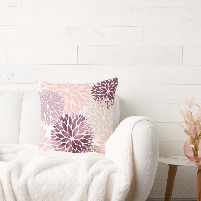 Coussin Chic Floral Rose Élégant (Canapé)
