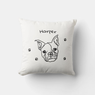 Coussin Chic French Bulldog Line Art : Modifier votre text