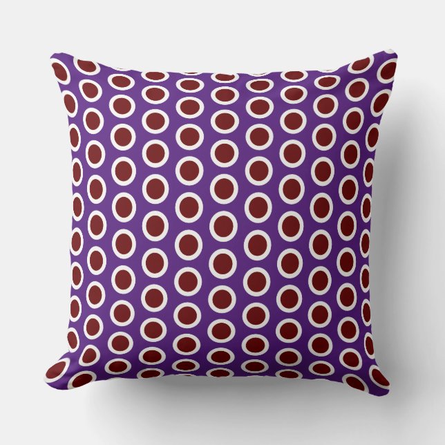 Coussin Chic Fun Bold Dark Red Royal Purple Cercles Carrel (Recto)