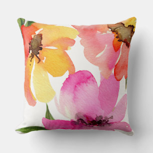 Coussin Chic Girly Rose or rose florale pivoines