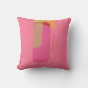 Coussin Chic Gold Beige Pink Orange Abstrait