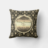 Coussin Chic Gold Diamonds Damask 50e anniversaire Mariage (Verso)