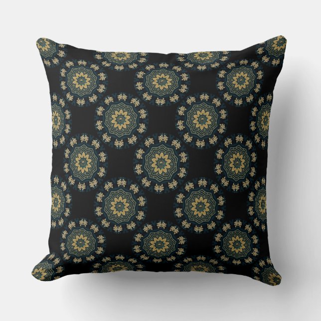 Coussin Chic Gold & Green Asian Style 3 (Recto)