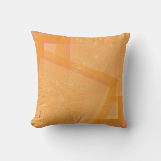 Coussin Chic Gold Orange Abstract (Recto)