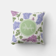 Chic Lavande Lilac Floral Pastel Vert Monogramme