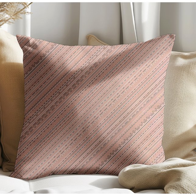 Coussin Chic moderne Boho Stripes Terracotta (Créateur téléchargé)
