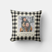 Coussin Chic Moderne Photo Plaid Ivory Saint-Valentin (Recto)