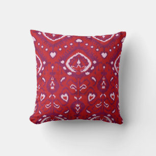 Coussin Chic motifs tribaux kat rouge et violet