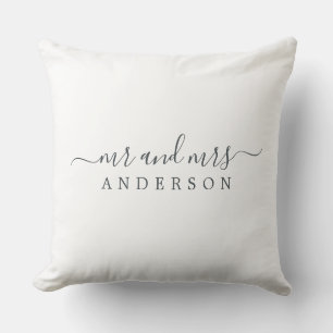 Coussin Chic Newlysée M. Mme Black White Monogramme