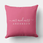 Coussin Chic Newlysée M. Mme Hot Pink Monogram (Verso)