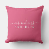 Coussin Chic Newlysée M. Mme Hot Pink Monogram (Recto)