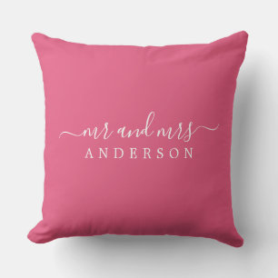 Coussin Chic Newlysée M. Mme Hot Pink Monogramme