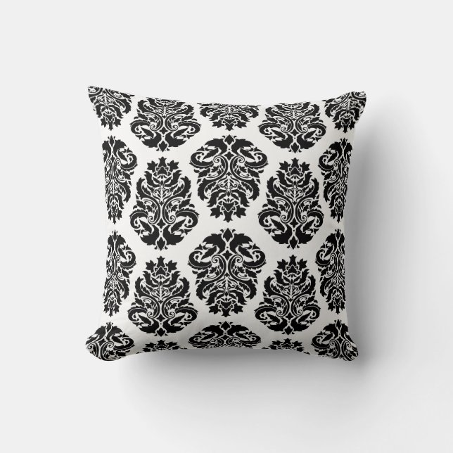 Coussin Chic noir Damask (Recto)