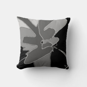 Coussin Chic noir & gris Art Abstrait moderne