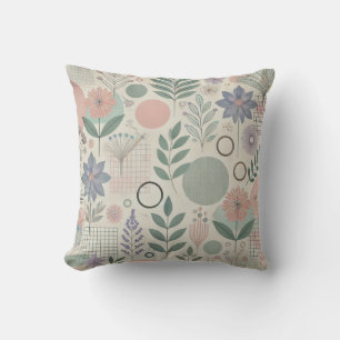 Coussin Chic Pastel Blooms : Un Motif moderne pour le Styl