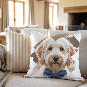 Coussin Chic Pinceau Personnalisé Photo Peinture Chien Bei