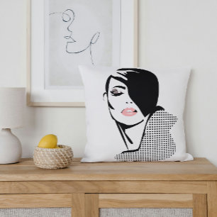 Coussin Chic retro dots fashion girl
