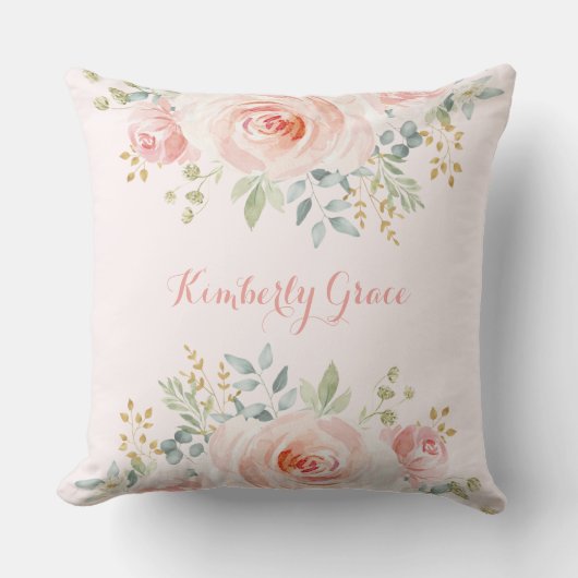 Coussin Chic rougissent la crèche rose de bébé de Boho (Recto)