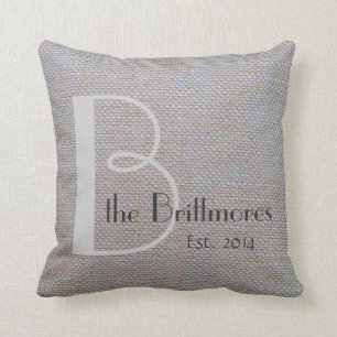 Coussin chic rustique, armure de toile de jute de