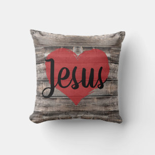 Coussin chic rustique mignon JESUS HEART