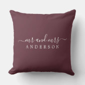 Coussin Chic Script M. Mme Burgundy Monogramme nouvellemen (Recto)