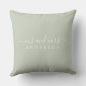 Coussin Chic Script Mr Mme Pastel Green Monogramme nouvell (Verso)