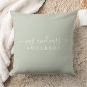 Coussin Chic Script Mr Mme Pastel Green Monogramme nouvell (Couverture)