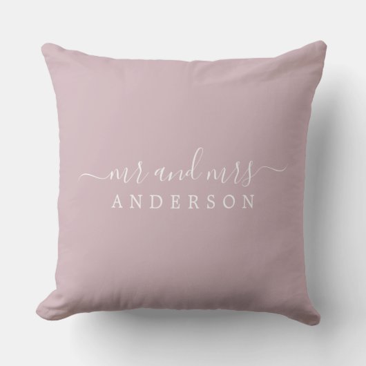 Coussin Chic Script Mr Mme Pastel Purple Monogramme nouvel (Recto)