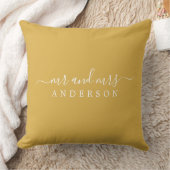 Coussin Chic Script Mr Mme Yellow Ochre Monogramme nouvell (Couverture)