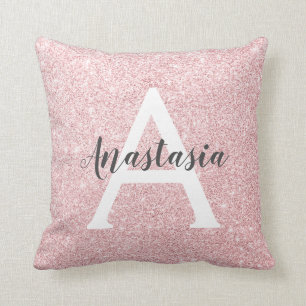 Coussin Chic & Tendance Rose Or Paillettes Pailletées Mono
