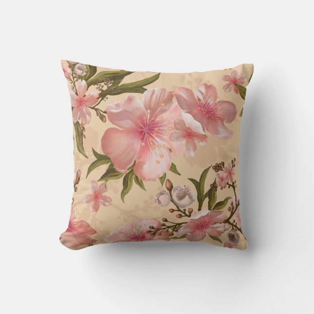 Coussin Chic Tropical Moderne Aquarelle Floral (Recto)