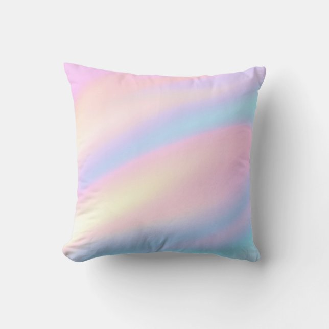 Coussin Chic Unique pastel Rose Bleu abstrait vagues (Recto)