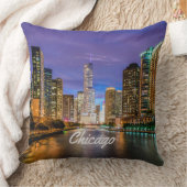 Coussin Chicago Illinois City La Nuit (Couverture)