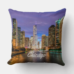 Coussin Chicago Illinois City La Nuit