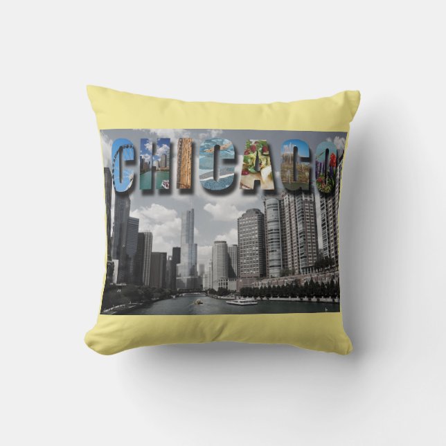 Coussin Chicago Illinois City Skyline Skyscrapers Photo (Recto)