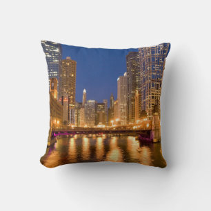 Coussin Chicago, Illinois, Skyline et rivière Chicago