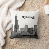 Coussin Chicago Skyline Gravé (Couverture)