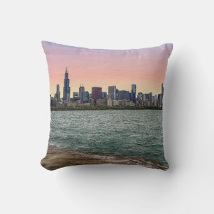 Coussin Chicago Skyline Peint dans un style pictural