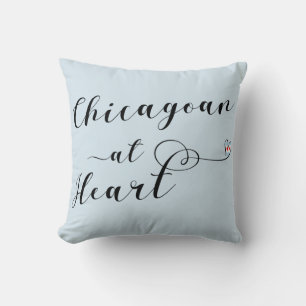 Coussin Chicagoan Au Coeur Throw Cushion, Chicago