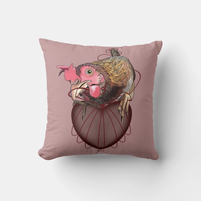 Coussin Chicken Pulling Coeurs (Recto)