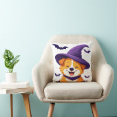 Coussin Chien adorable avec un chapeau de sorcière (Chaise)