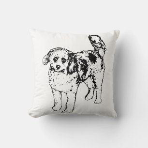 Coussin Chien au contour serein pour un repos hivernal con