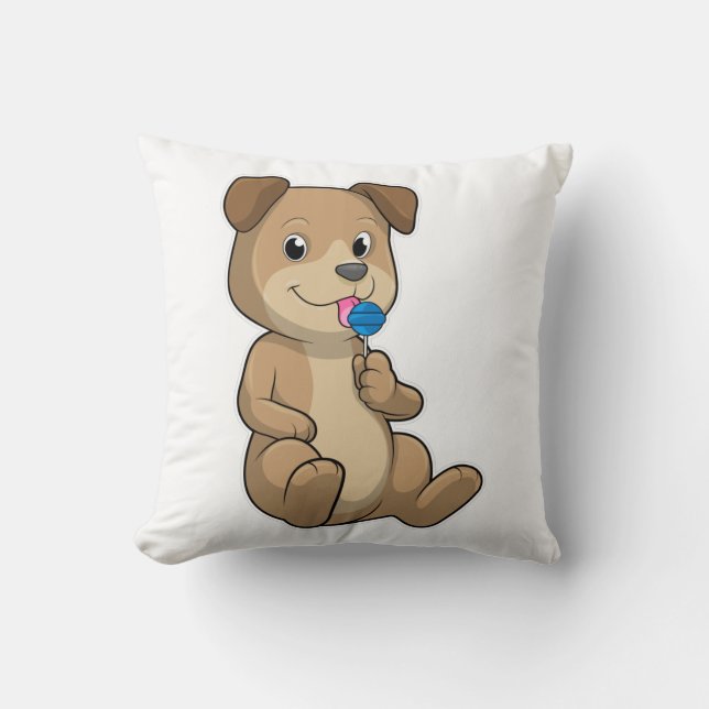Coussin Chien avec sucré Lollipop (Recto)